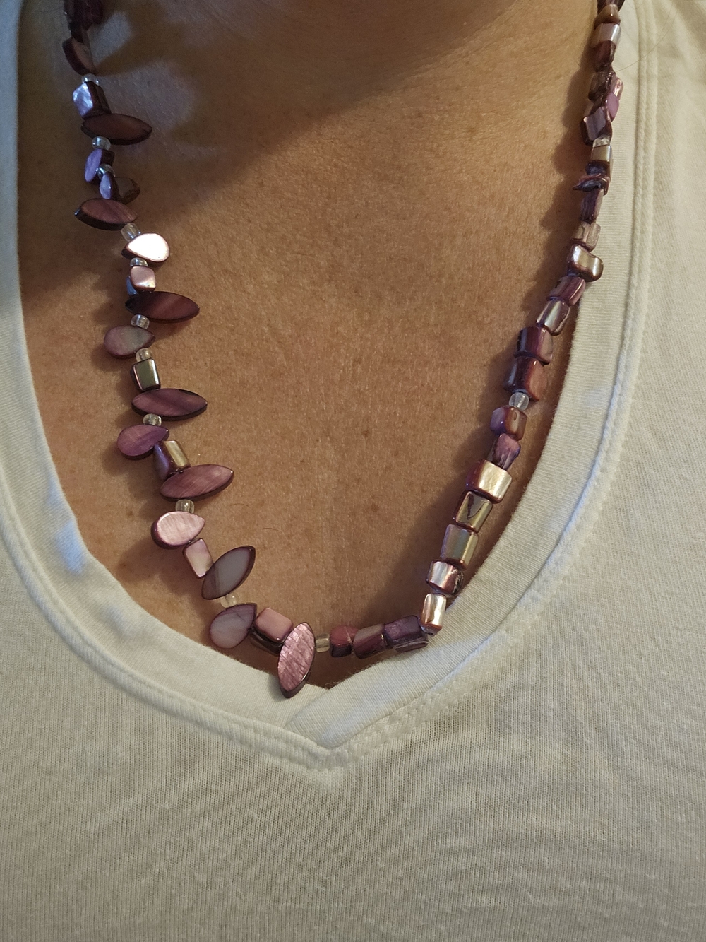 Handcrafted Pink Shell Bead Necklace